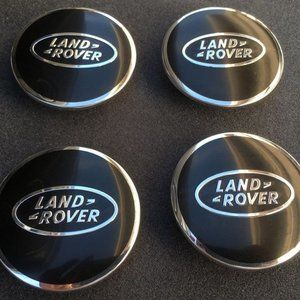 4pcs Land Rover  BLACK CHROME Wheel Center Caps 63mm Emblem Hubcap Cover…